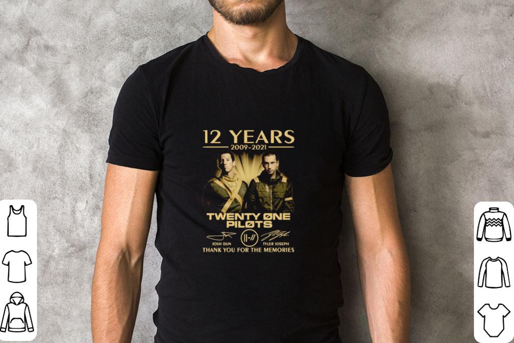 12 years 2009-2021 twenty one pilots josh dun tyler joseph thank you for the memories shirt