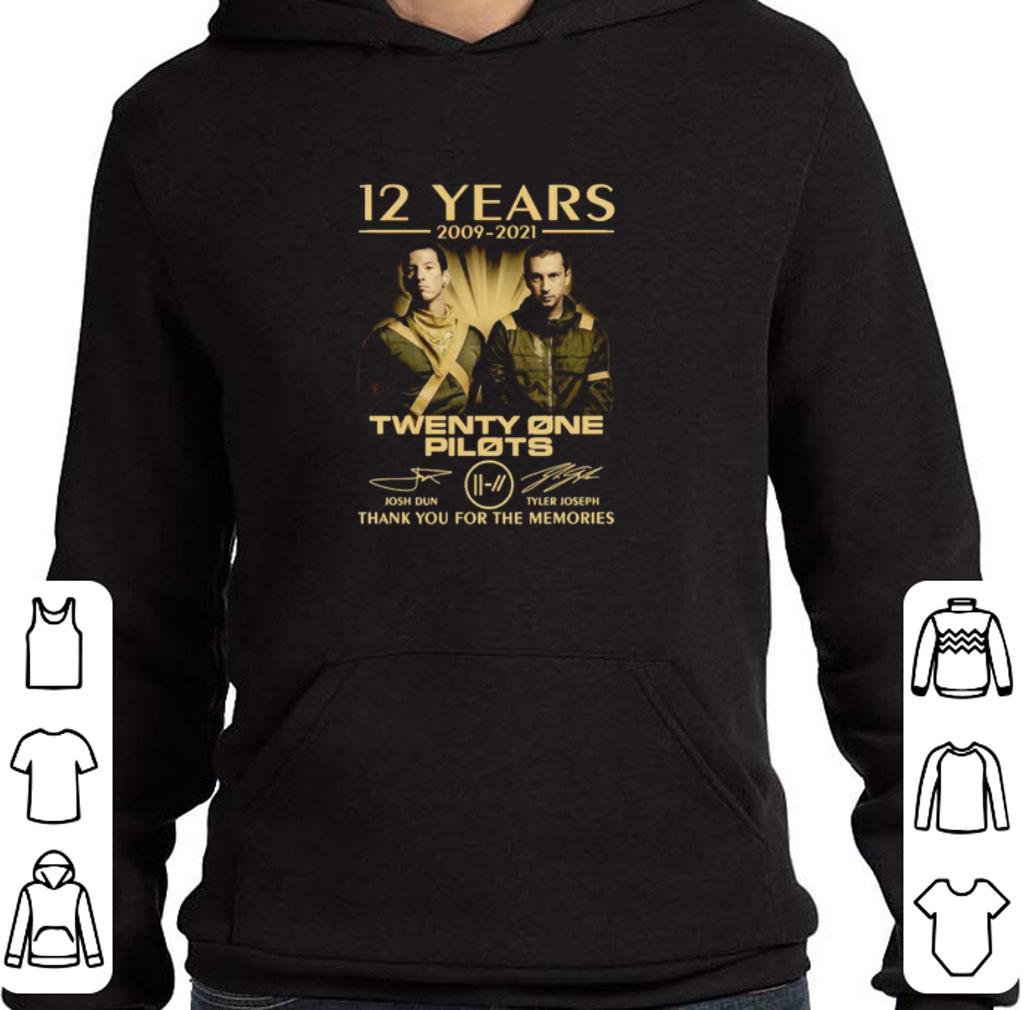 12 years 2009-2021 twenty one pilots josh dun tyler joseph thank you for the memories shirt