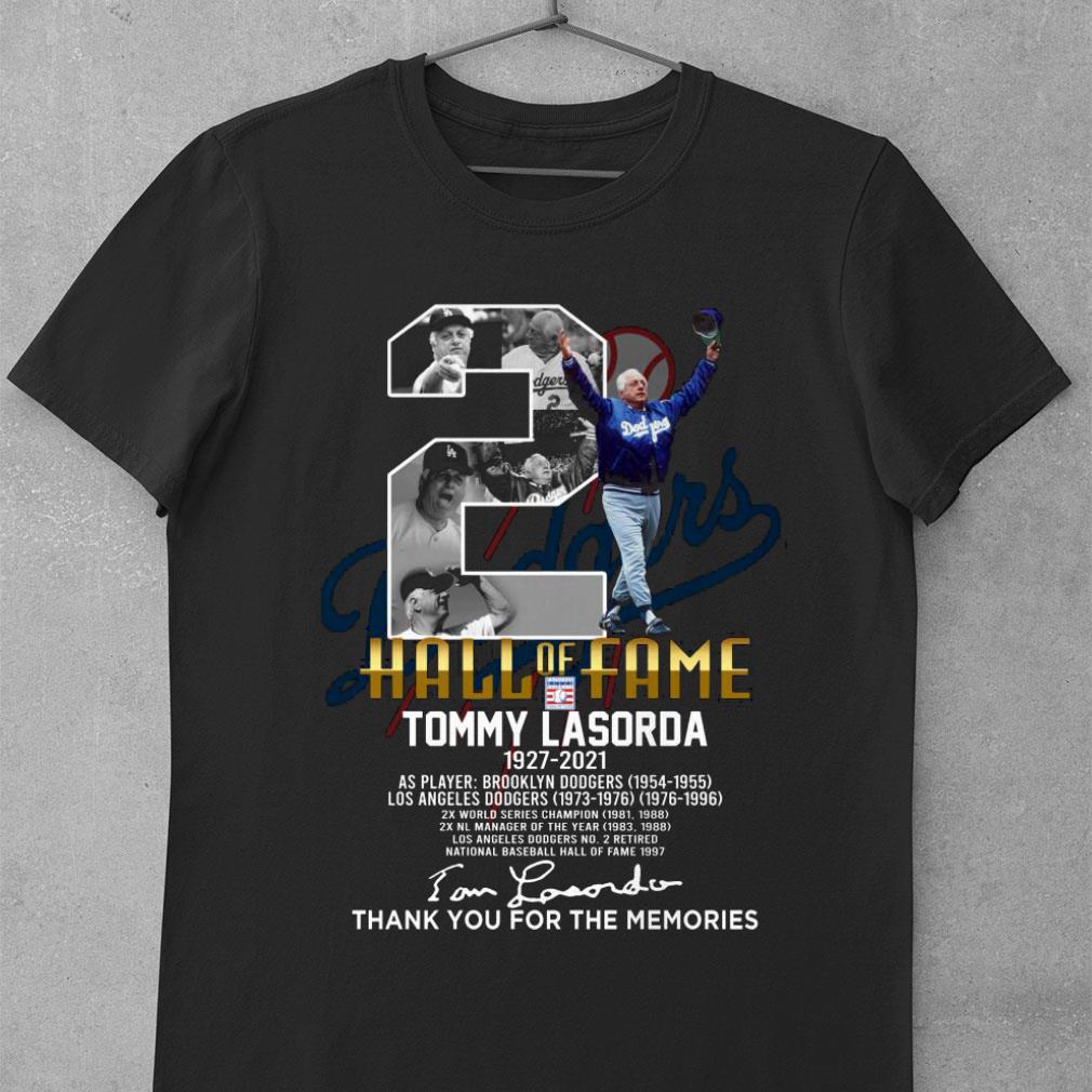 2 Tommy Lasorda Hall Of Fame 1927-2021 Brooklyn Dodgers Signature shirt