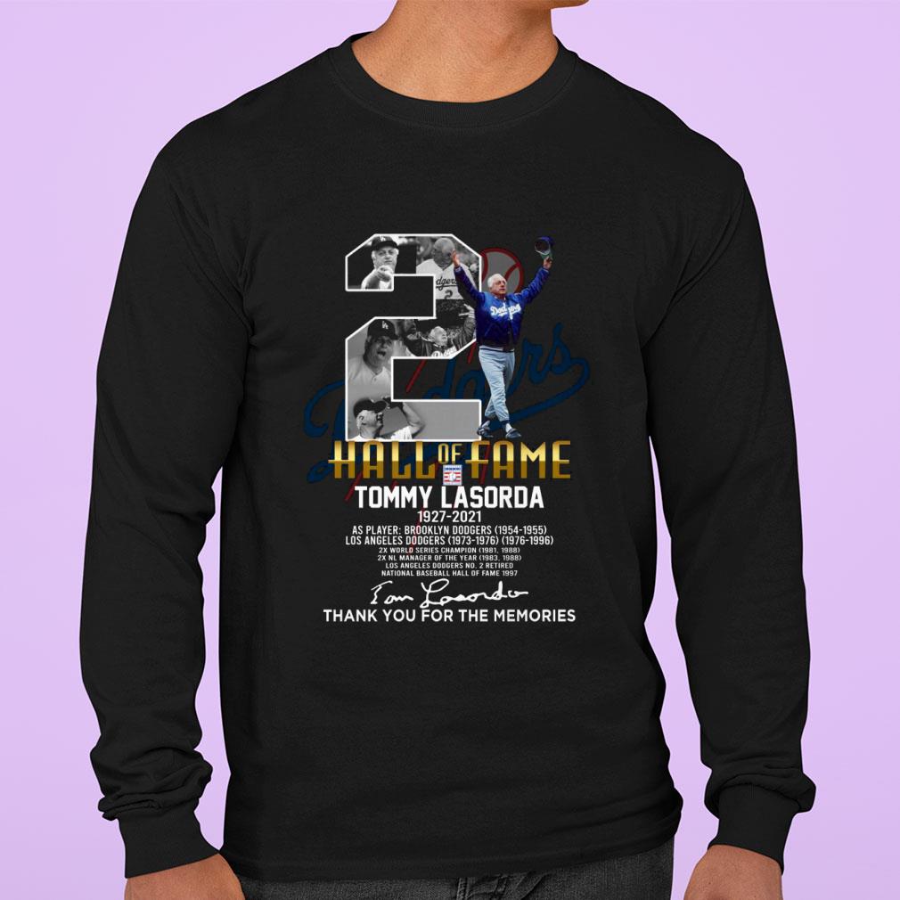 2 Tommy Lasorda Hall Of Fame 1927-2021 Brooklyn Dodgers Signature shirt