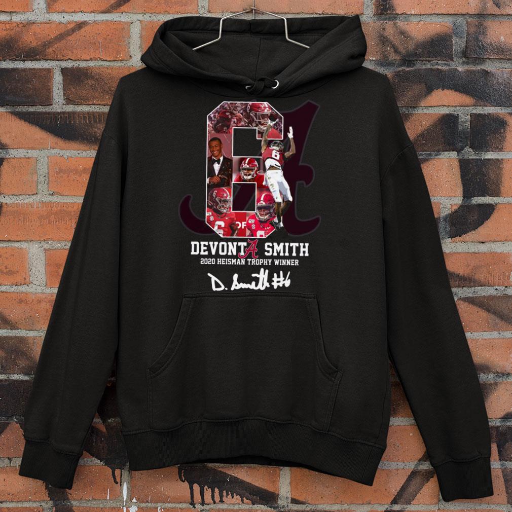 Alabama Crimson Tide 6 Devonta Smith 2020 Heisman Trophy Winner Signed shirt
