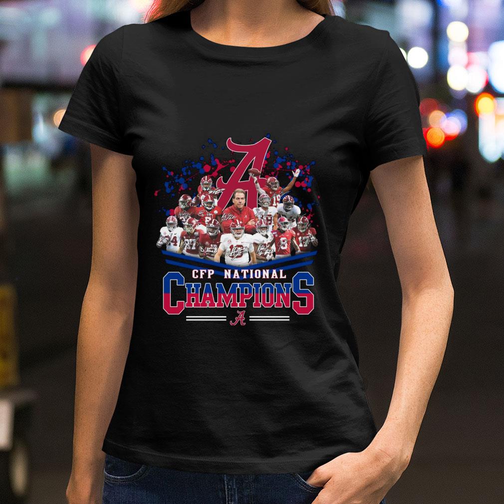 Alabama Crimson Tide football Signatures CFP National Champions shirt