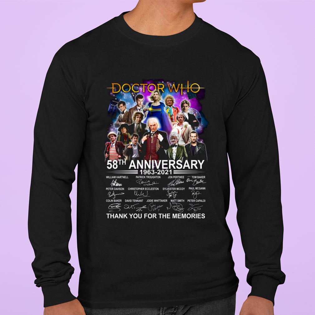 All character Doctor Who 58th Anniversary 1963-2021 Signatures shirt