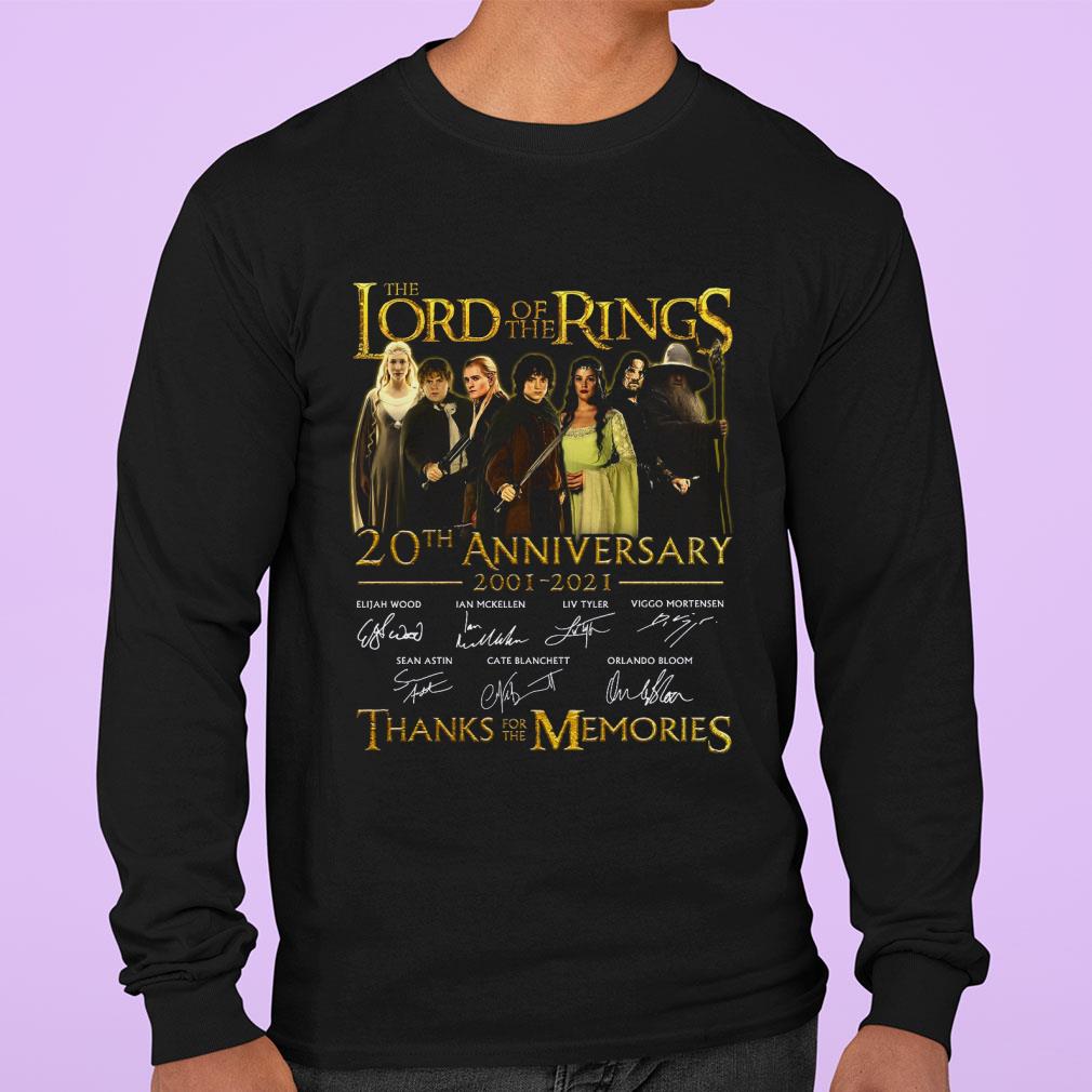 All character The Lord Of The Rings 20th Anniversary 2001-2021 Signed shirt