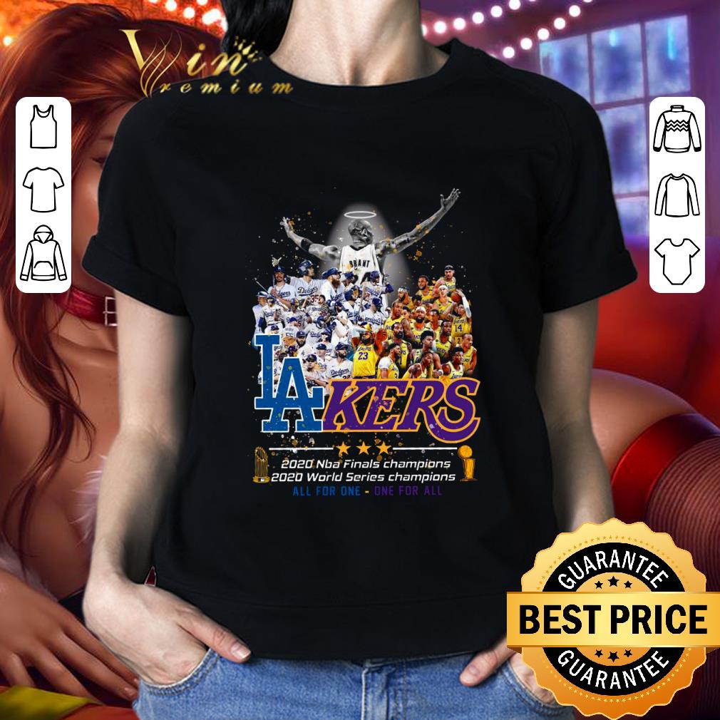 Funny Bryant Lakers 2020 Champions All For One One For All Dodgers shirt