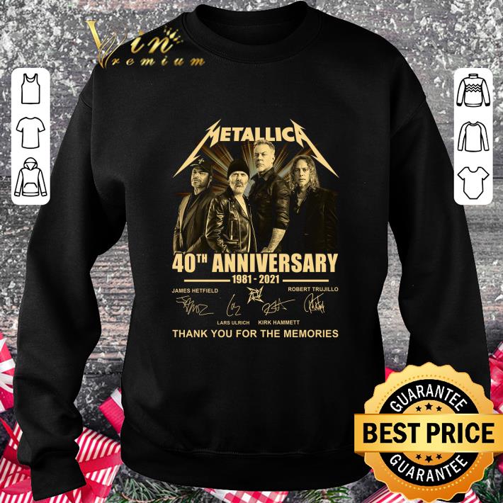 Metallica band member 40th Anniversary 1981-2021 Signatures shirt