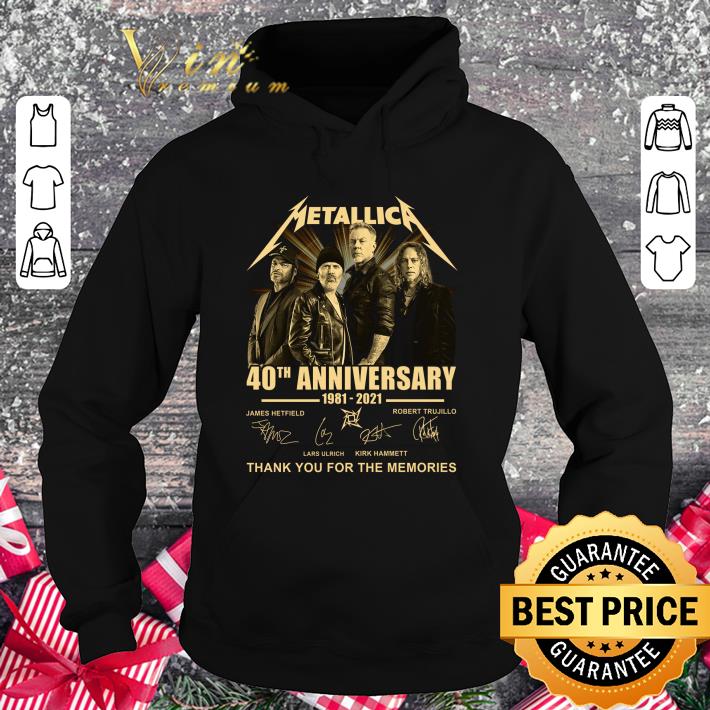 Metallica band member 40th Anniversary 1981-2021 Signatures shirt