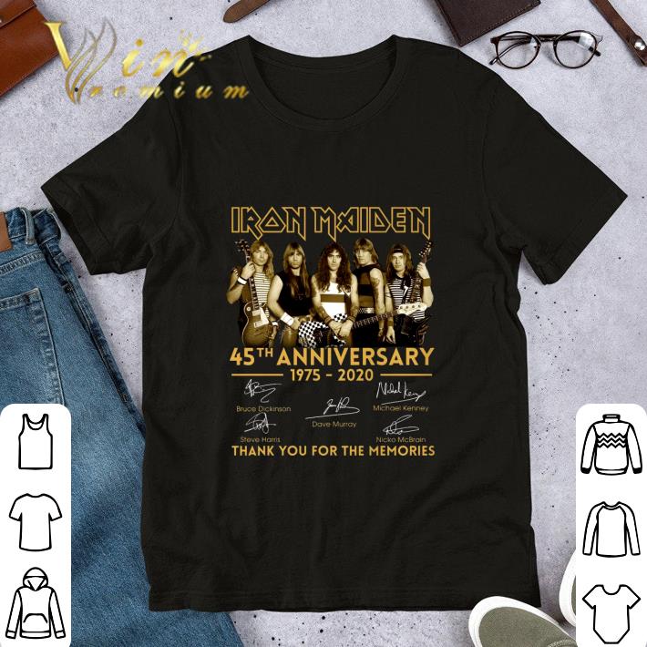 Premium 45th Anniversary Iron Maiden Band 1975-2020 signatures shirt