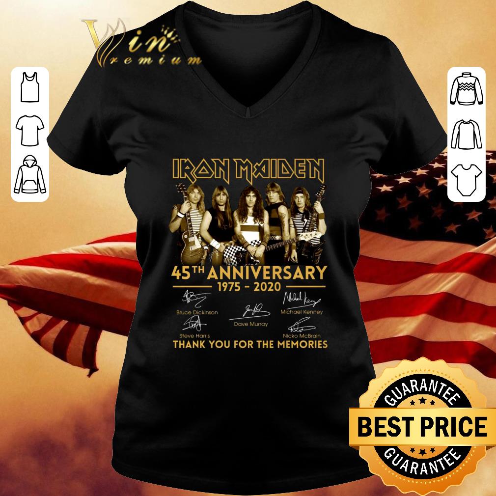 Premium 45th Anniversary Iron Maiden Band 1975-2020 signatures shirt